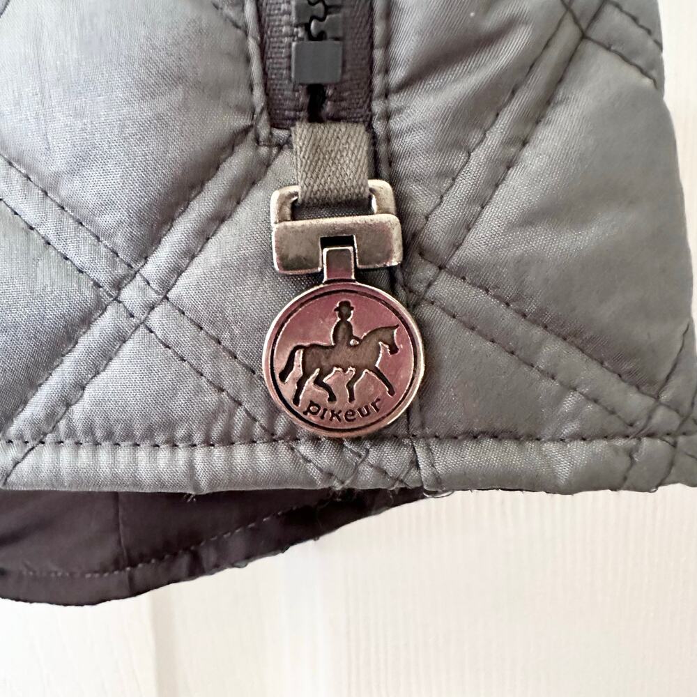 Pikeur Silver Grey Quilted Equestrian Preppy Riding Full Zip Vest Women 10 - Picture 6 of 12